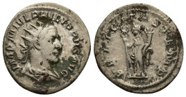 Philip I. A.D. 244-249. AR antoninianus (22mm, 4.2 g). Rome, A.D. 246. IMP M IVL PHILIPPVS AVG, radiate, draped and cuirassed bust of Philip I right /...