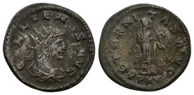 Gallienus. A.D. 253-268. Æ antoninianus (20mm, 3.3 g). Antioch, A.D. 267. GALLIENVS AVG, radiate, draped and cuirassed bust of Gallienus right / AETER...