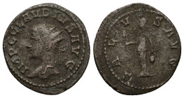 CLAUDIUS II GOTHICUS (268-270). Antoninianus. (20mm, 3.2 g) Antioch. Obv: IMP C CLAVDIVS AVG. Radiate head left. Rev: SALVS AVG. Isis Pharia standing ...