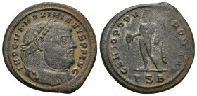 MAXIMIANUS HERCULIUS (286-305). Follis. (29mm, 9.4 g) Thessalonika. Obv: IMP C M A MAXIMIANVS PF AVG. Laureate head right. Rev: GENIO POPVLI ROMANI / ...