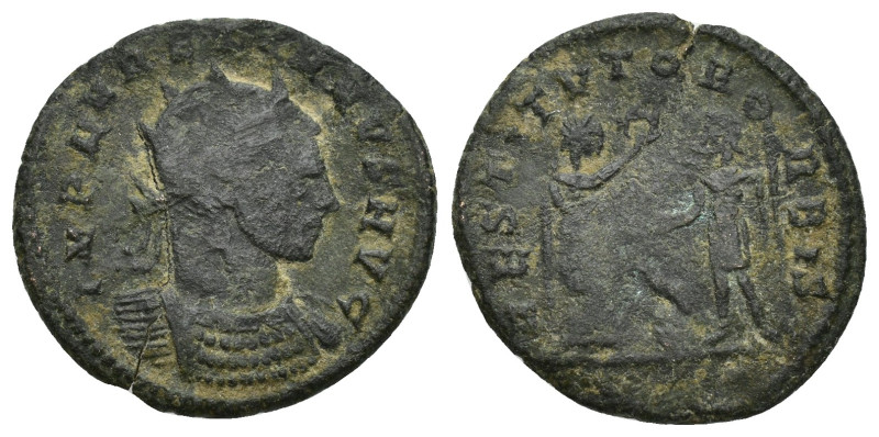 Aurelian, 270-275. Antoninianus (Bronze, 21mm, 3.8 g), IMP AVRELIANVS AVG Radiat...