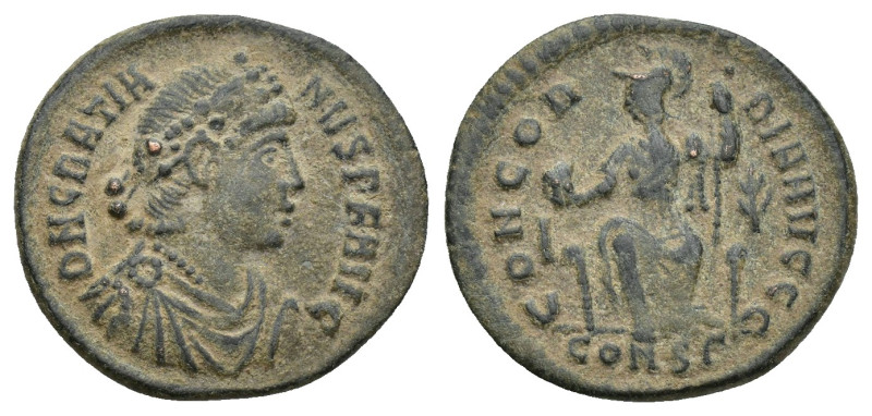 GRATIAN (367-383). Follis. (18mm, 2.4 g) Constantinople. Obv: DN GRATIANVS PF AV...