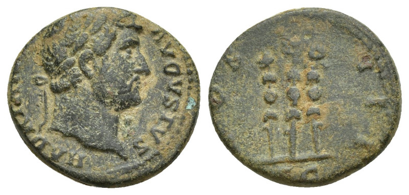 Hadrian. A.D. 117-138. AE quadrans (16mm, 3.7 g). Rome mint. HADRIANVS AVGVSTVS,...