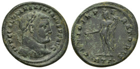 Galerius Maximian - Genius Follis 310-311 AD. Heraclea mint. (26mm, 7.9 g) Obv: IMP C GAL VAL MAXIMIANVS P F INV AVG legend with laureate bust right. ...