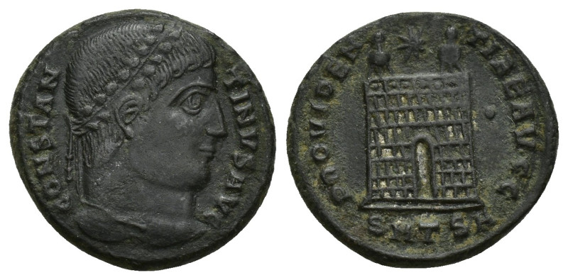 Constantine I Æ Nummus. (18mm, 3.5 g) Thessalonica, AD 326-328. CONSTANTINVS AVG...