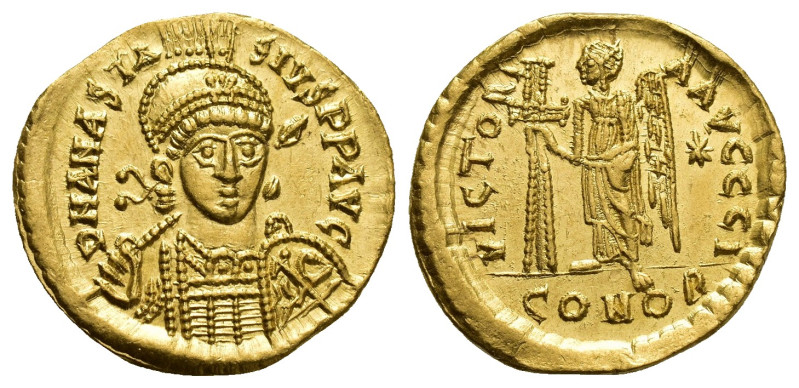 ANASTASIUS I, 491-518 Mint of Constantinopolis Solidus (19.6mm, 4.5 g) 507-518. ...