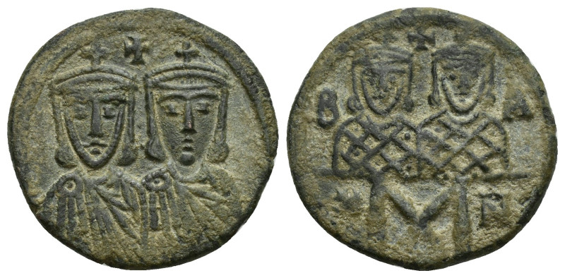 LEO IV THE KHAZAR, with CONSTANTINE VI (775-780 AD). AE, Follis. (23mm, 5.7 g) C...