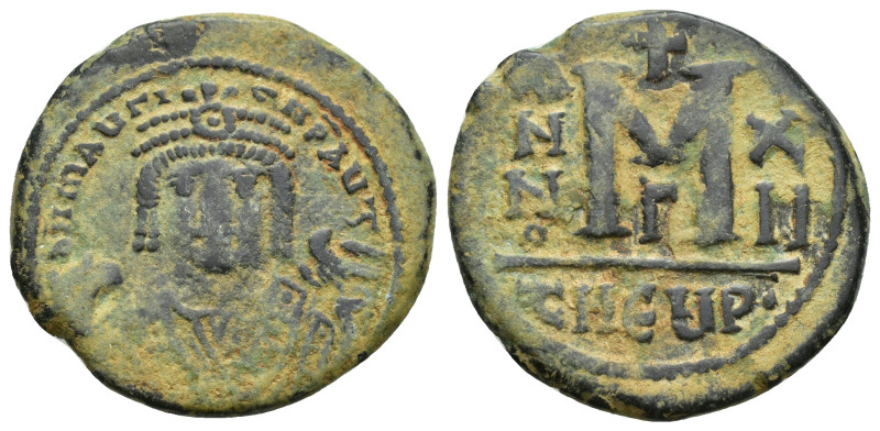Maurice Tiberius AD 582-602. Theoupolis (Antioch) Follis Æ (28mm, 11.5 g). Emper...