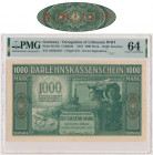 Kowno, 1.000 Mark 1918 - A - 7 digit series - PMG 64
