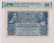 Posen, 100 Rubles 1916 - 6 digit series - PMG 58