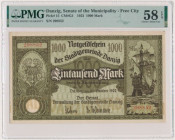 Danzig, 1.000 Mark 1922 - PMG 58 EPQ