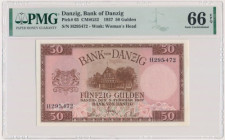 Danzig, 50 Gulden 1937 - H - PMG 66 EPQ 2-ga nota