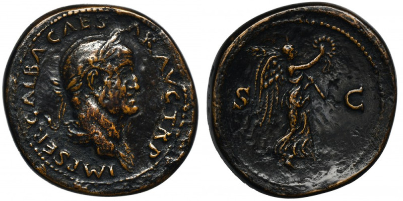 Roman Imperial, Galba, Sestertius - EXTREMELY RARE Extremely rare Galba sesterti...