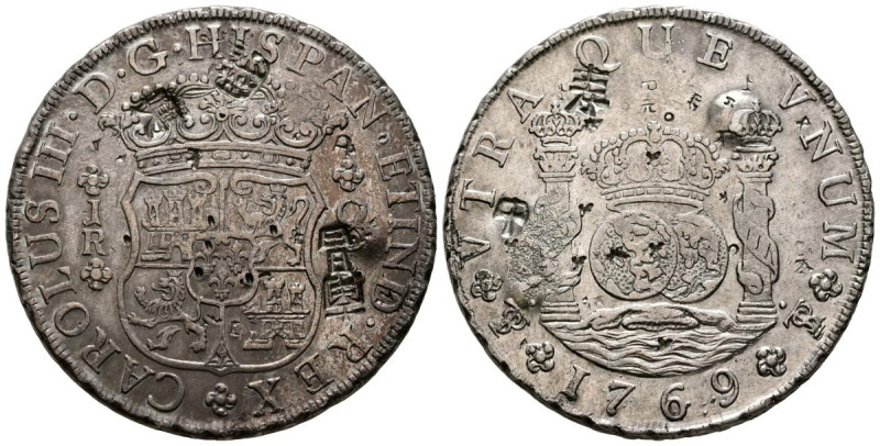 CARLOS III (1759-1788). 8 Reales (Ar. 26,92g/39mm). 1769. Potosí JR. (Cal-2019-1...