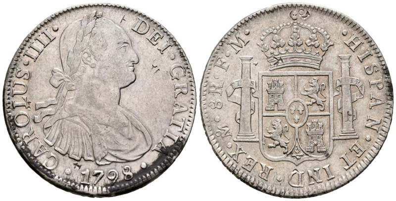 CARLOS IV (1788-1808). 8 Reales. (Ar. 26,88g/40mm). 1798. México FM. (Cal-2019-9...
