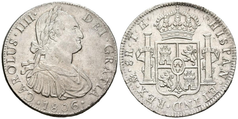 CARLOS IV (1788-1808). 8 Reales. (Ar. 27,09g/40mm). 1806. México TH. (Cal-2019-9...