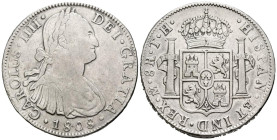 CARLOS IV (1788-1808). 8 Reales. (Ar. 26,84g/39mm). 1808. México TH. (Cal-2019-988). MBC.