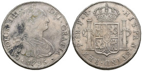 CARLOS IV (1788-1808). 8 Reales (Ar. 26,94g/40mm). 1795. Potosí PR. (Cal-2019-998). MBC+.