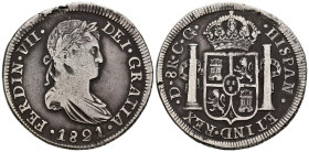FERNANDO VII (18080-1833). 8 Reales. (Ar. 27,10g/39mm). 1821. Durango CG. (Cal-2019-1199). MBC+. Oxidaciones y moneda limpiada. Aun así buen ejemplar ...