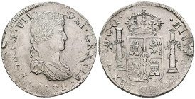 FERNANDO VII (18080-1833). 8 Reales. (Ar. 26,43g/40mm). 1821. Durango CG. (Cal-2019-1199). La V de VIII es una A invertida. MBC-.