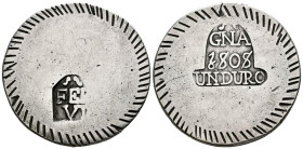FERNANDO VII (18080-1833). Duro. (Ar. 26,07g/38mm). 1808. Gerona. (Cal-2019-1201). MBC.
