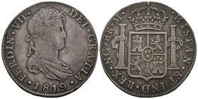 FERNANDO VII (18080-1833). 8 Reales. (Ar. 26,97g/38mm). 1819. Guatemala M. (Cal-2019-1234). MBC.