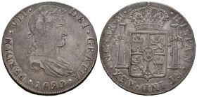 FERNANDO VII (18080-1833). 8 Reales (Ar. 26,89g/38mm). 1820. Guatemala M. (Cal-2019-1235). MBC+. Preciosa pátina.