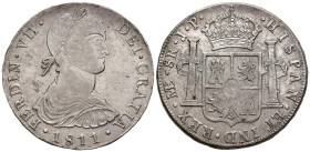 FERNANDO VII (18080-1833). 8 Reales (Ar. 27,42g/39mm). 1811. Lima JP. (Cal-2019-1242). Busto indígena. EBC-/MBC+.