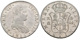 FERNANDO VII (18080-1833). 8 Reales. (Ar. 26,79g/39mm). 1815. Madrid GJ. (Cal-2019-1269). MBC+.