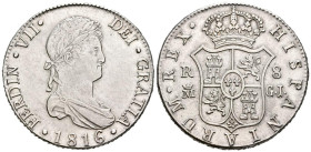 FERNANDO VII (18080-1833). 8 Reales (Ar. 26,94g/39mm). 1816. Madrid GJ. (Cal-2019-1270). MBC+/EBC-.