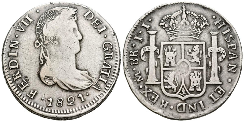FERNANDO VII (1808-1833). 8 Reales. (Ar. 26,34g/40mm). 1821. México JJ. (Cal-201...