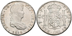 FERNANDO VII (1808-1833). 8 Reales. (Ar. 27,10g/38mm). 1818. Potosí PJ. (Cal-2019-1382). MBC+. Bonito ejemplar.