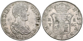 FERNANDO VII (1808-1833). 8 Reales. (Ar. 26,81g/39mm). 1811. Valencia SG. (Cal-2019-1438). MBC+. Típicas impurezas y fallos de acuñación de estas piez...