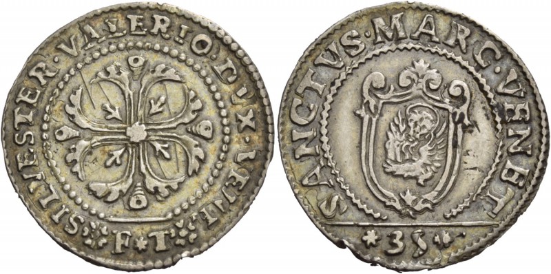 Silvestro Valier doge CIX, 1694-1700. Quarto di scudo della croce, AR 7,68 g. SI...