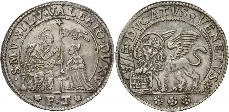 Silvestro Valier doge CIX, 1694-1700. Ducato di doppio peso, AR 45,20 g. S M V S...