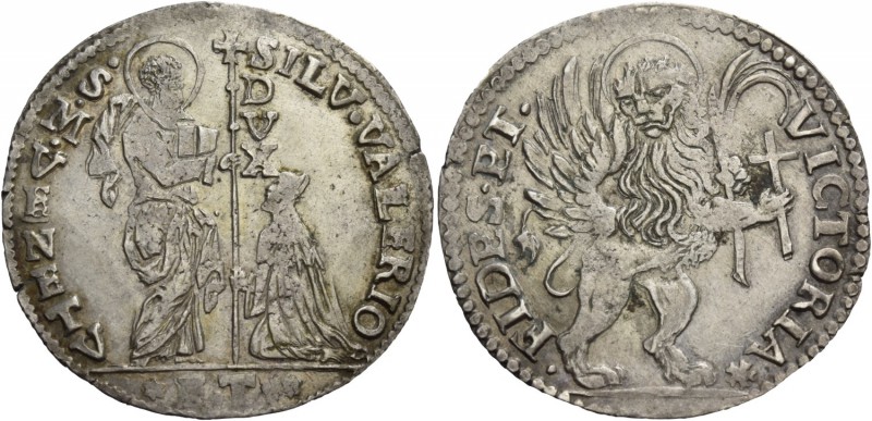 Silvestro Valier doge CIX, 1694-1700. Mezzo leone per il Levante, AR 13,38 g. SI...