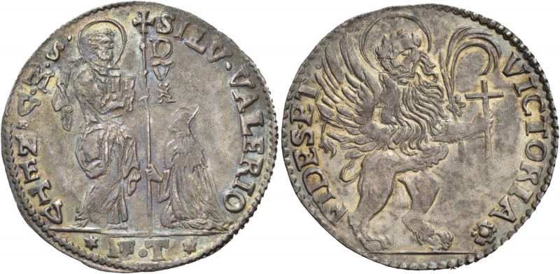 Silvestro Valier doge CIX, 1694-1700. Mezzo leone per il Levante, AR 13,05 g. SI...
