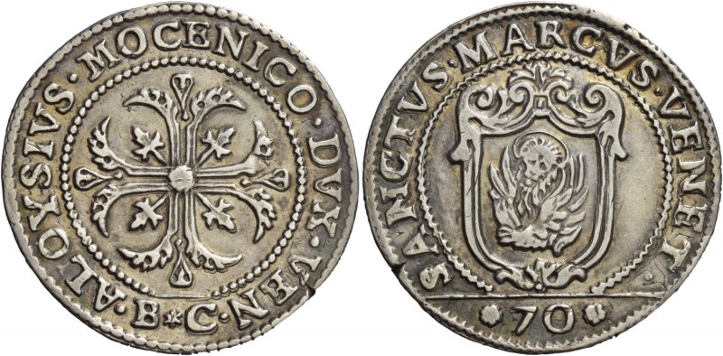 Alvise II Mocenigo doge CX, 1700-1709. Mezzo scudo della croce, AR 15,60 g. ALOY...