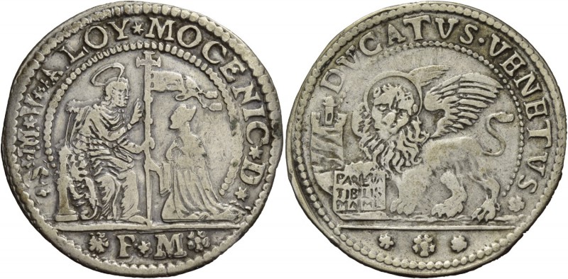 Alvise II Mocenigo doge CX, 1700-1709. Ducato di doppio peso, AR 45,01 g. S M V ...