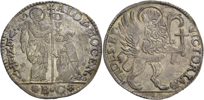 Alvise II Mocenigo doge CX, 1700-1709. Leone per il Levante, AR 26,35 g. ALOY MO...
