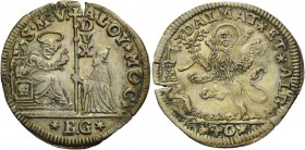 Alvise II Mocenigo doge CX, 1700-1709. Mezzo leone da 40 soldi per la Dalmazia e Albania, AR 5,72 g. S M V – ALOY MOC S. Marco nimbato, seduto in tron...