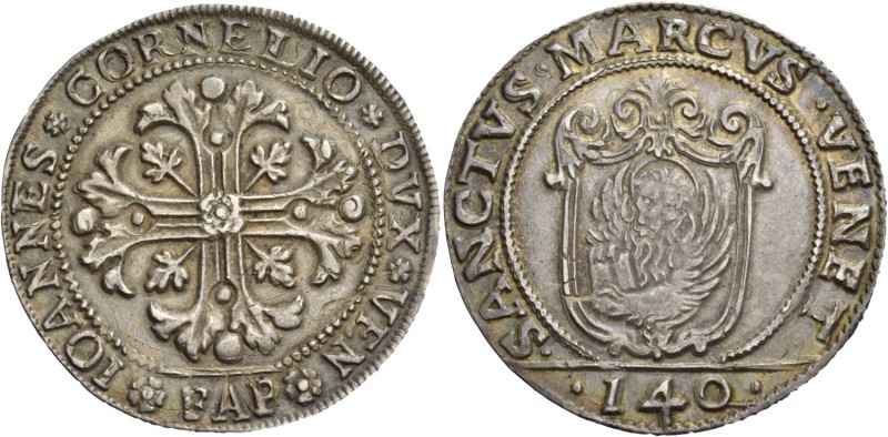 Giovanni II Corner doge CXI, 1709-1722. Scudo della croce, AR 30,95 g. IOANNES C...