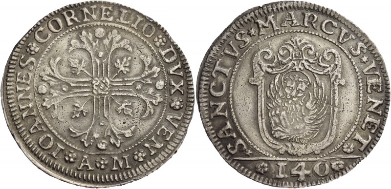 Giovanni II Corner doge CXI, 1709-1722. Scudo della croce, AR 31,55 g. IOANNES C...