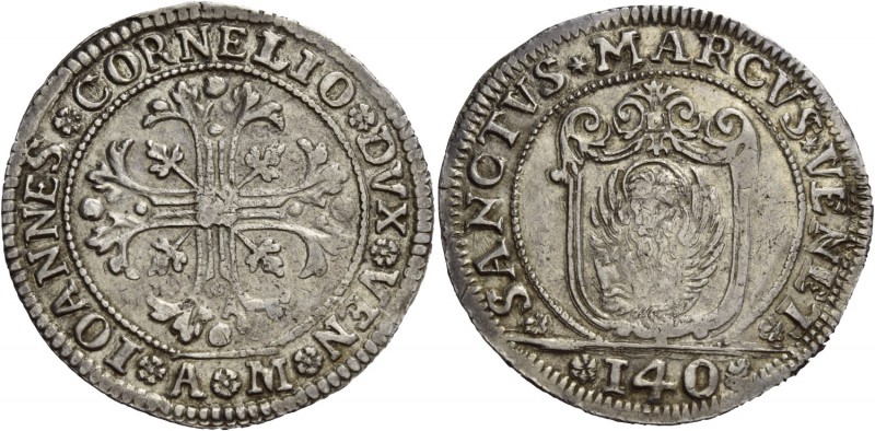 Giovanni II Corner doge CXI, 1709-1722. Scudo della croce, AR 31,66 g. IOANNES C...
