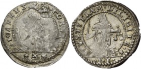 Giovanni II Corner doge CXI, 1709-1722. Mezza liretta, AR 1,76 g. IOANNES – CORNE D Il doge genuflesso a d., con le mani giunte e in atto di preghiera...