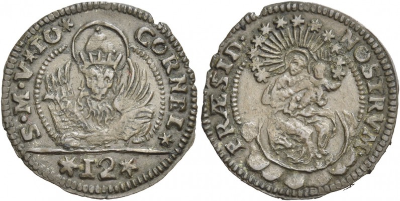 Giovanni II Corner doge CXI, 1709-1722. Soldo da 12 bagattini (progetto), AE 2,0...
