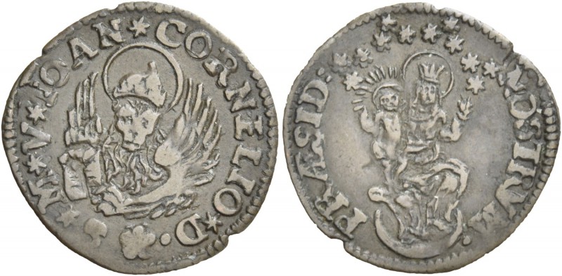 Giovanni II Corner doge CXI, 1709-1722. Soldo da 12 bagattini (progetto), AE 1,6...