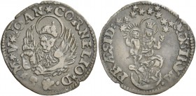 Giovanni II Corner doge CXI, 1709-1722. Soldo da 12 bagattini (progetto), AE 1,61 g. S M V IO CORNELIO Leone, alato e nimbato, col capo cinto da coron...