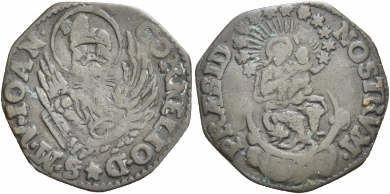 Giovanni II Corner doge CXI, 1709-1722. Soldo da 12 bagattini (progetto), AE 1,3...