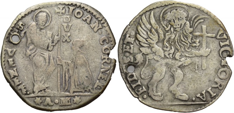 Giovanni II Corner doge CXI, 1709-1722. Quarto di leone per il Levante, AR 6,33 ...